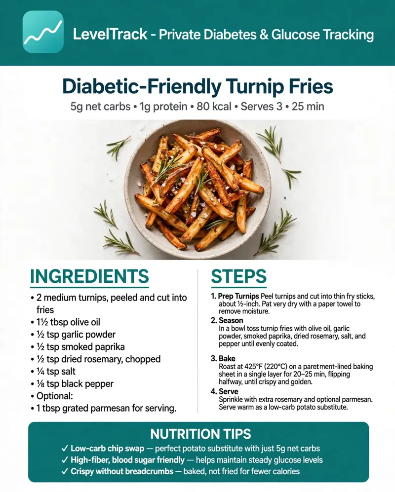 5g Carb Turnip Fries | Low Carb Chip Swap | LevelTrack — LevelTrack recipe card