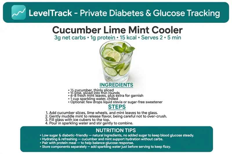 Cucumber Lime Mint Cooler — LevelTrack recipe card